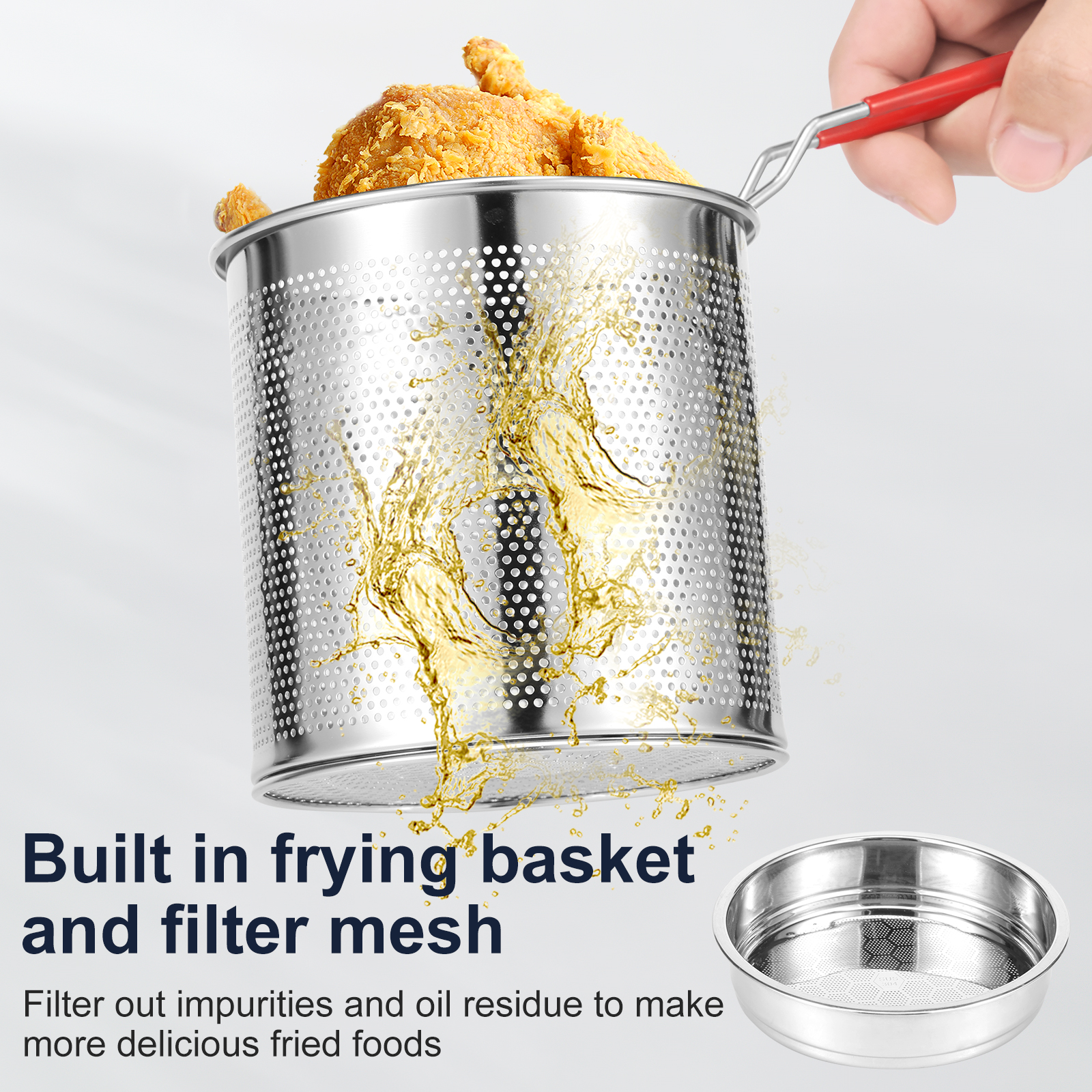 Deep Fryer Pots Stainless Stee - Home Cooking Oil recensione e prezzo