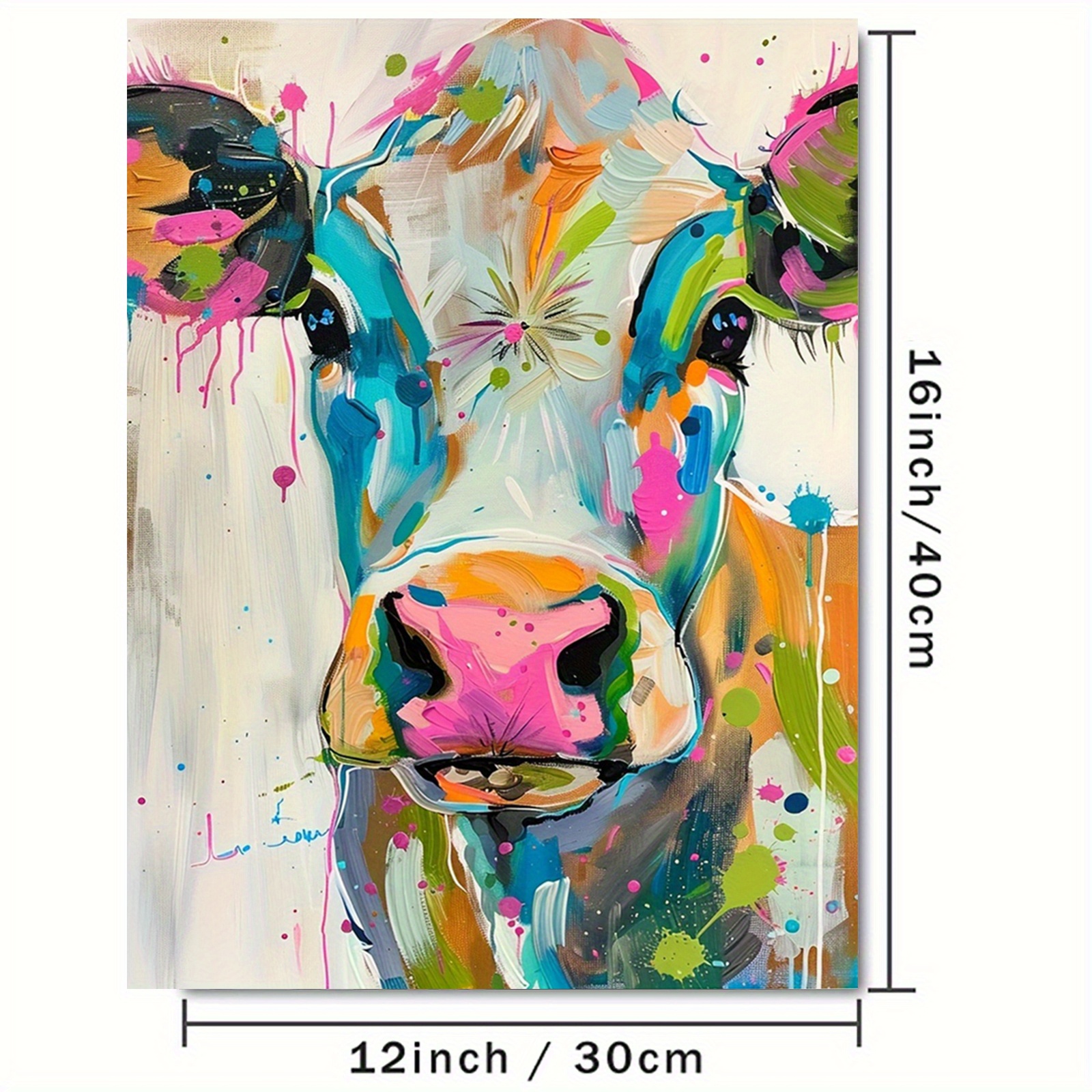 Colorful Cow Canvas Art Print  - Home Cooking Oil recensione e prezzo