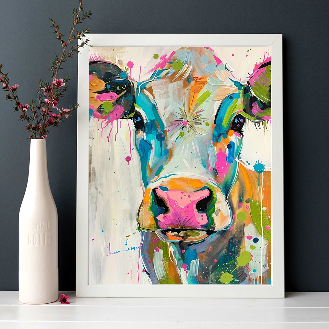 Colorful Cow Canvas Art Print  - Home Cooking Oil recensione e prezzo