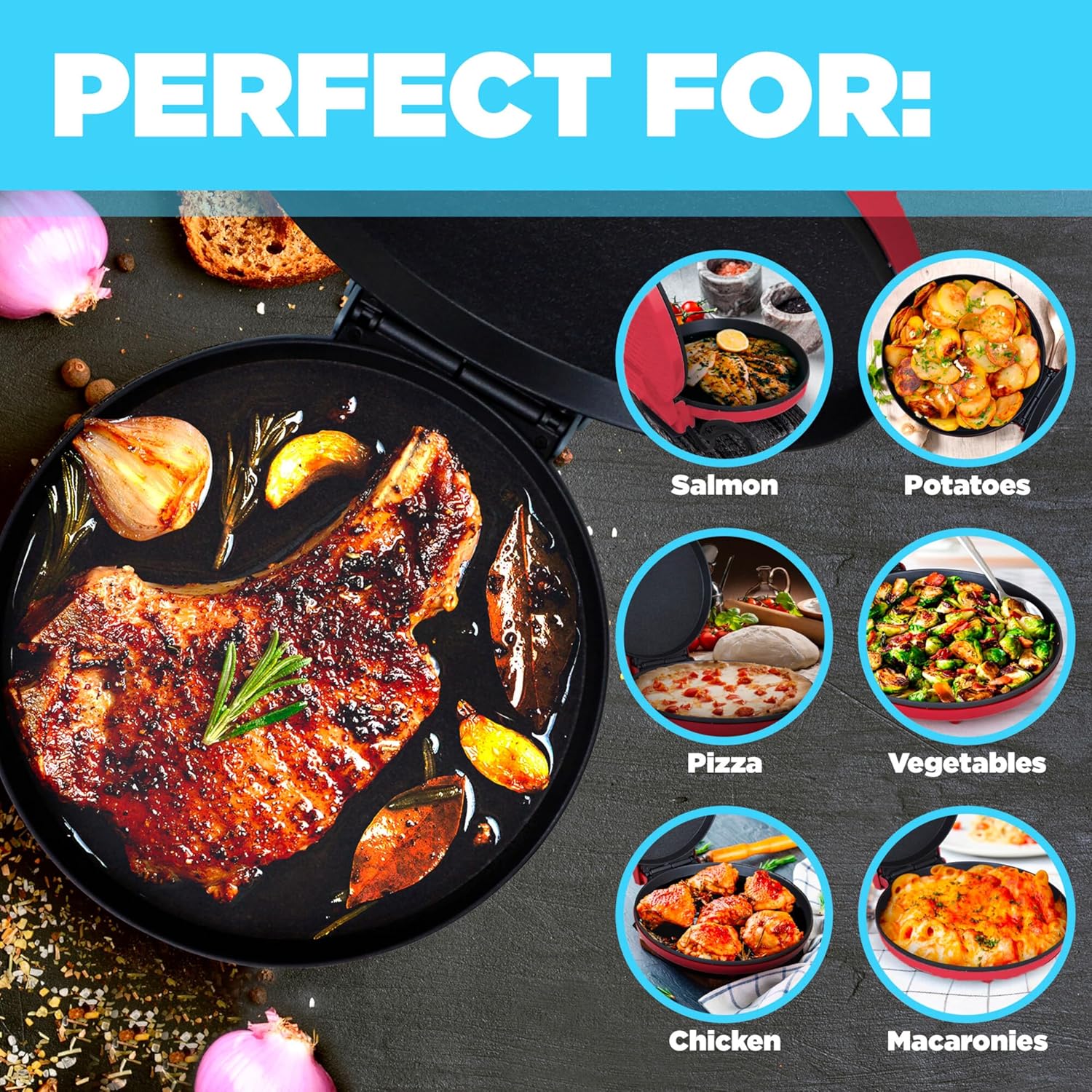 Electric Frying Pan 6.7Inch Pi - Home Cooking Quesadilla recensione e prezzo