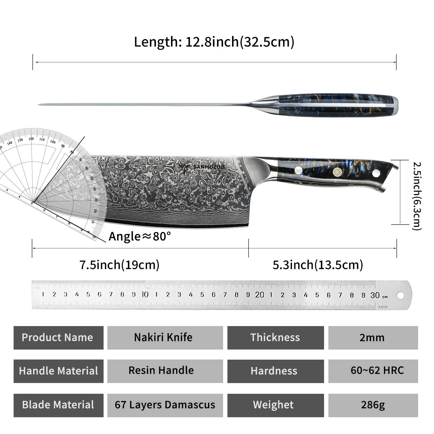 SANMUZUO 7.5 inch Nakiri Knife - Home Cooking Chef recensione e prezzo